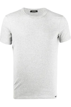 Tom Ford Koszulki, Mężczyzna, Szary, M, Bawełna, Basic Cotton Tee Crew Neck Shirt