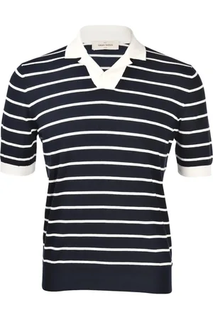 Gran Sasso Koszulki, Mężczyzna, Wielobarwność, XL, Polo skipper w paski z kontrastowymi detalami