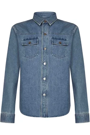 Tom Ford Koszule, Mężczyzna, Niebieski, L, Bawełna, Niebieska koszula jeansowa