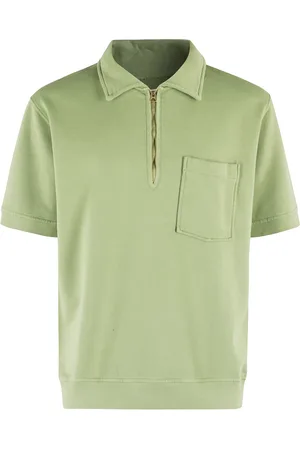 FORTELA Koszulki, Mężczyzna, Zielony, L, Zielony Polo Zip Sweatshirt z Kieszenią