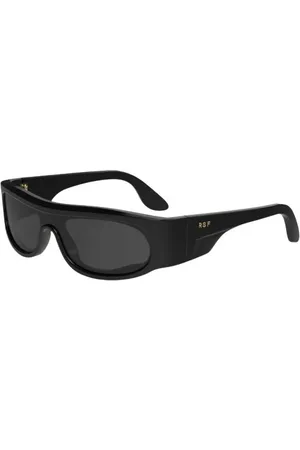 Retrosuperfuture Akcesoria, unisex, Czarny, ONE SIZE, Czarne Okulary Przeciwsłoneczne Pharoah w Kolorze Czarnym