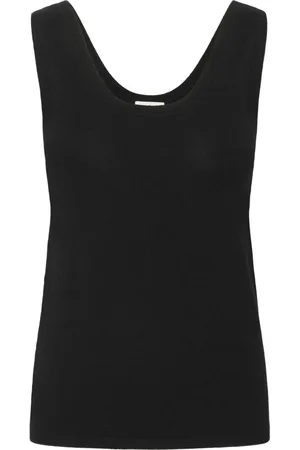 Soaked in Luxury Koszulki, Kobieta, Czarny, XS, Czarny Tank Top Slim-Fit Dzianinowy