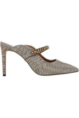 Kurt Geiger Buty, Kobieta, Żółty, 40 EU, Skóra, Kryształowo Zdobione Klapki Sabot