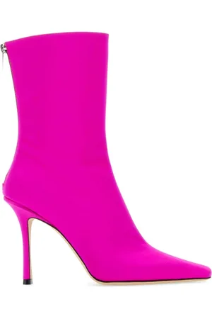 Jimmy Choo Buty, Kobieta, Różowy, 38 EU, Satyna, Fuksjowe satynowe botki do kostki