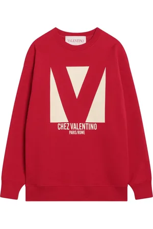 VALENTINO GARAVANI Bluzy, Kobieta, Czerwony, S, Bawełna, Bluza Crewneck