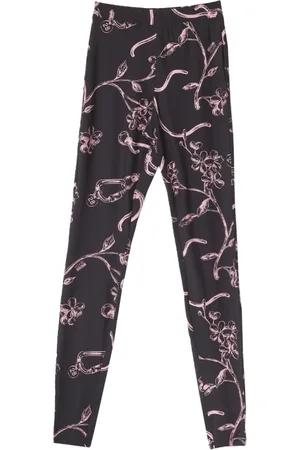 Moschino Spodnie, Kobieta, Wielobarwność, L, Czarne Legginsy z Wzorem Ramage