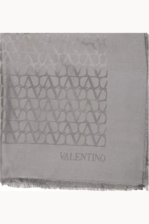 VALENTINO GARAVANI Akcesoria, Kobieta, Szary, ONE SIZE, Len, Stylowe Szale na Wszystkie Okazje