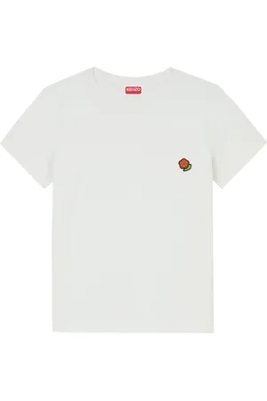 Kenzo Koszulki, Kobieta, Biały, M, Bawełna, Bawełniany T-shirt z Haftem