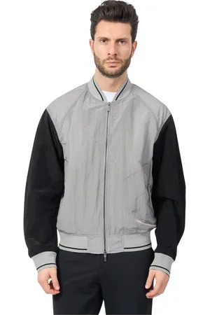 Armani Exchange Kurtki, Mężczyzna, Szary, XL, Szare Płaszcze z Zapięciem Fullzip
