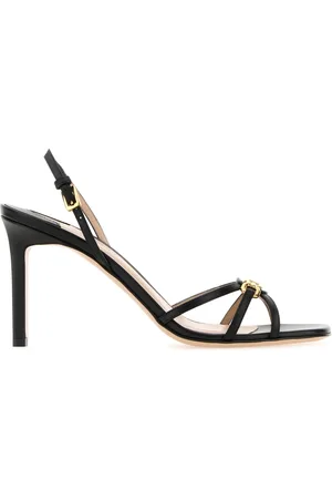 Tom Ford Buty, Kobieta, Czarny, 37 EU, Skóra, Sandały na szpilce z paskiem wokół kostki