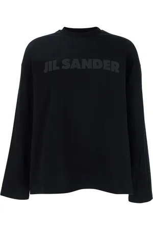 Jil Sander Koszulki, Mężczyzna, Czarny, L, Bawełna, Bawełniana koszulka z nadrukiem logo