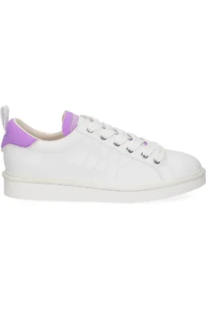 Panchic Buty, Kobieta, Biały, 36 EU, Skóra, Białe sznurowane sneakersy