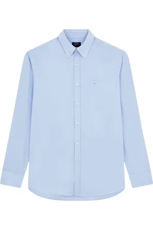 Paul & Shark Koszule, Mężczyzna, Niebieski, 2XL, Bawełna, Koszula z bawełny poplinowej zapinana na guziki