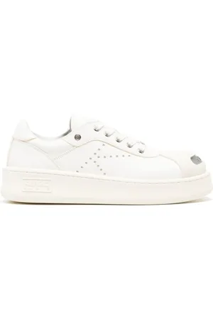 Kenzo Buty, Mężczyzna, Biały, 44 EU, Skóra, Białe skórzane sneakersy low-top