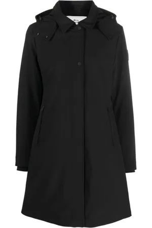 Woolrich Płaszcze, Kobieta, Czarny, L, Poliester, Parka z kapturem