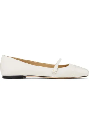 Jimmy Choo Buty, Kobieta, Beżowy, 36 EU, Skóra, Białe Baleriny Flat