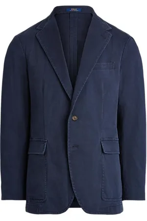 Ralph Lauren Kurtki, Mężczyzna, Niebieski, M, Niebieski Bawełniany Blezer z Guzikami