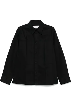 Jil Sander Koszule, Mężczyzna, Czarny, S, Denim, Czarna Koszula Denimowa z Klasycznym Kołnierzykiem