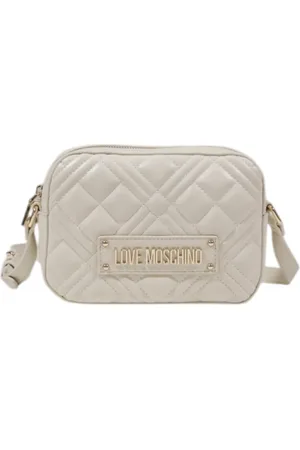 Moschino Torebki, Kobieta, Beżowy, ONE SIZE, Beżowa Pikowana Torba na Ramię z Zamkiem