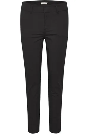 Part Two Spodnie, Kobieta, Czarny, S, Bawełna, Czarne spodnie Slim-fit
