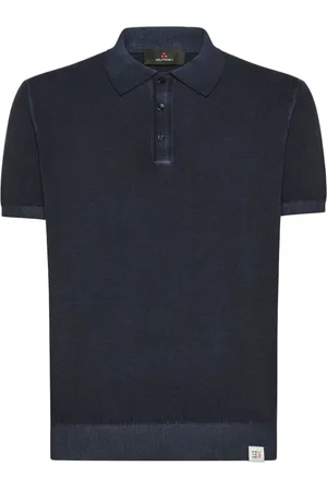 Peuterey Koszulki, Mężczyzna, Niebieski, 2XL, Niebieski Polo Koszulka Logo Krótkie Rękawy