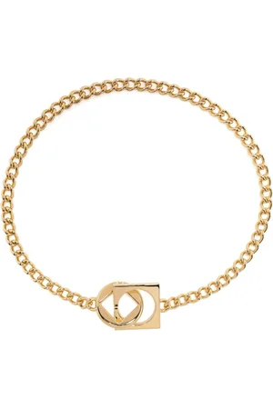 Jacquemus Akcesoria, Kobieta, Żółty, ONE SIZE, Naszyjnik Choker z Łańcuszkiem i Zawieszkami
