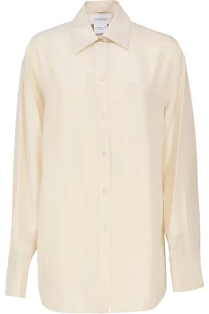 Sportmax Bluzki, Kobieta, Beżowy, 2XS, Casacca Biała Modna Bluzka