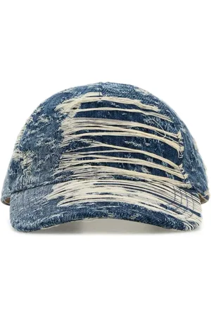 Diesel Akcesoria, Mężczyzna, Niebieski, S, Denim, Denim baseball cap dla stylowego wyglądu
