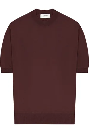 LANEUS Swetry, Mężczyzna, brązowy, S, T-shirt z okrągłym dekoltem z dzianiny