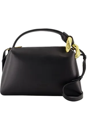 J.W.Anderson Torebki, Kobieta, Czarny, ONE SIZE, Skóra, Czarna torebka crossbody Corner