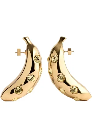 Jacquemus Akcesoria, Kobieta, Żółty, ONE SIZE, Bananowe Pętle Kolczyki