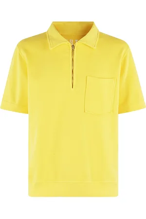 FORTELA Koszulki, Mężczyzna, Żółty, S, Żółty Polo Zip Sweatshirt z ściągaczem