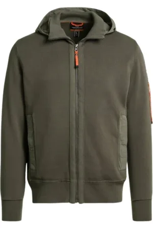 Parajumpers Bluzy, Mężczyzna, Zielony, M, Bawełna, Bluza rozpinana