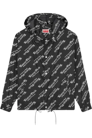 Kenzo Kurtki, Mężczyzna, Czarny, L, Nylon, Kurtka wiatrówka