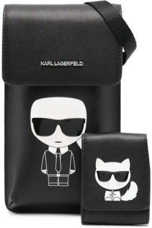 Karl Lagerfeld Torebki, Kobieta, Czarny, ONE SIZE, Skóra, Torba na ramię z naszywką z logo