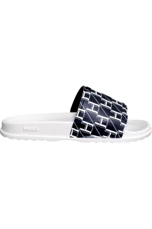 HUGO BOSS Buty, Kobieta, Biały, 37 EU, Poliester, Klapki z logo