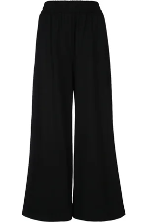 Harris Wharf London Spodnie, Kobieta, Czarny, S, Rayon, Damskie Rayon Palazzo Joggingowe Spodnie