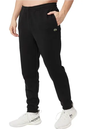 Lacoste Spodnie, Mężczyzna, Czarny, XL, Bawełna, Czarne bawełniane spodnie dresowe z logo krokodyla