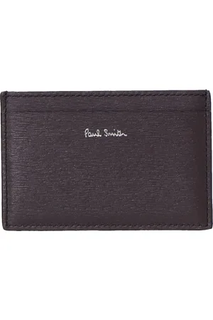 Paul Smith Akcesoria, Mężczyzna, brązowy, ONE SIZE, Skóra, Skórzany Portfel na Karty Kredytowe ze Strukturą Słomy