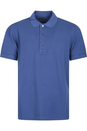 Tom Ford Koszulki, Mężczyzna, Niebieski, L, Polo Tenisówka z Krótkim Rękawem