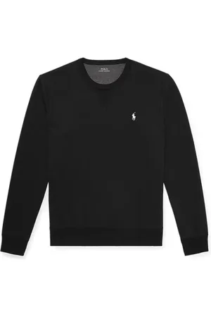 Ralph Lauren Bluzy, Mężczyzna, Czarny, M, Bawełna, Czarna koszulka z długim rękawem z bawełny
