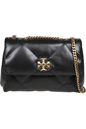 Tory Burch Torebki, Kobieta, Czarny, ONE SIZE, Skóra, Mała torebka na ramię Kira Diamond Quilt Convertible