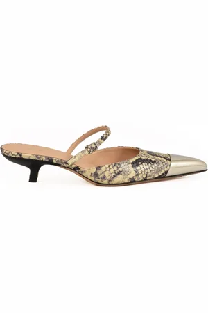 Sportmax Buty, Kobieta, Wielobarwność, 40 EU, Skórzane Saboty na Obcasie