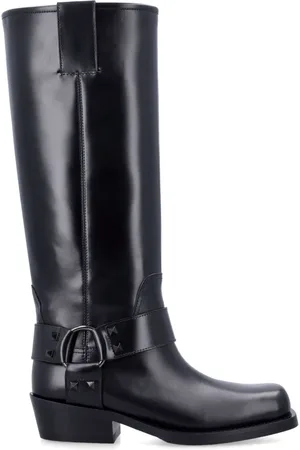 VALENTINO GARAVANI Buty, Kobieta, Czarny, 36 EU, Skóra, Rockstud Biker Boot