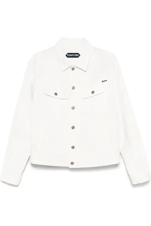 Tom Ford Kurtki, Mężczyzna, Biały, XL, Bawełna, Kurtka Bianco Outerwear