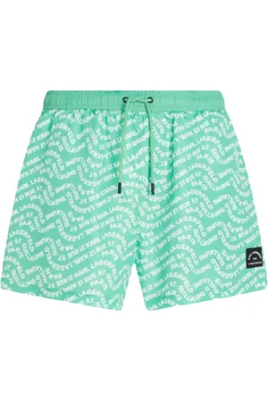 Karl Lagerfeld Stroje kąpielowe, Mężczyzna, Zielony, M, Poliester, Wave AOP Boardshorts