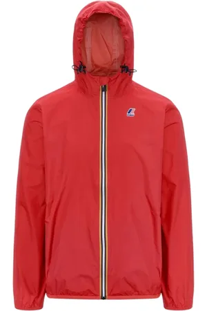 K-Way Kurtki, Mężczyzna, Czerwony, L, Nylon, Czerwona Lekka Unisex Kurtka z Kapturem