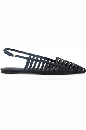 CARRANO Buty, Kobieta, Czarny, 40 EU, Czarne skórzane sandały na obcasie