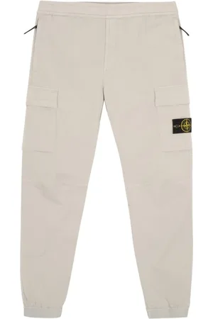Stone Island Spodnie, Mężczyzna, Szary, W32, Bawełna, Spodnie bojówki ze ściągaczami