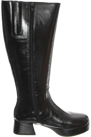 Jeffrey Campbell Buty, Kobieta, Czarny, 36 EU, Skóra, Wysokie Czarne Skórzane Kozaki